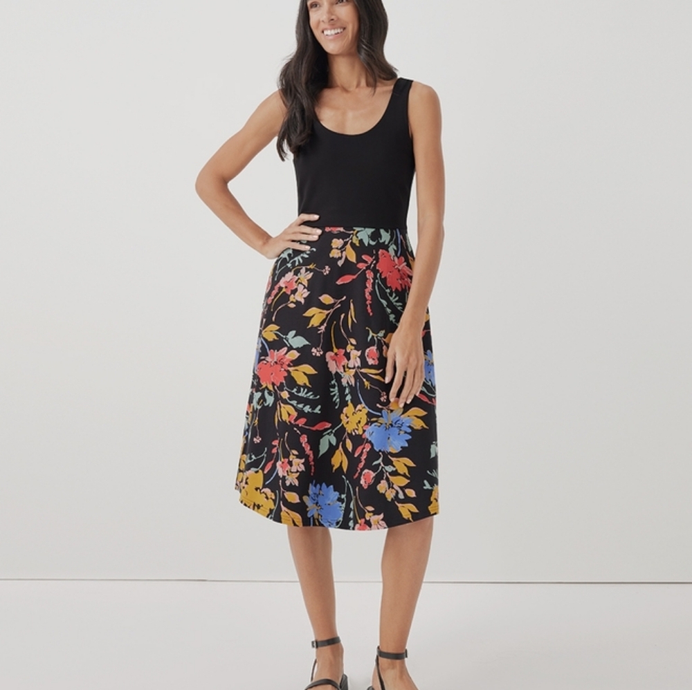 Pact Fit And Flare Tie Back Dress